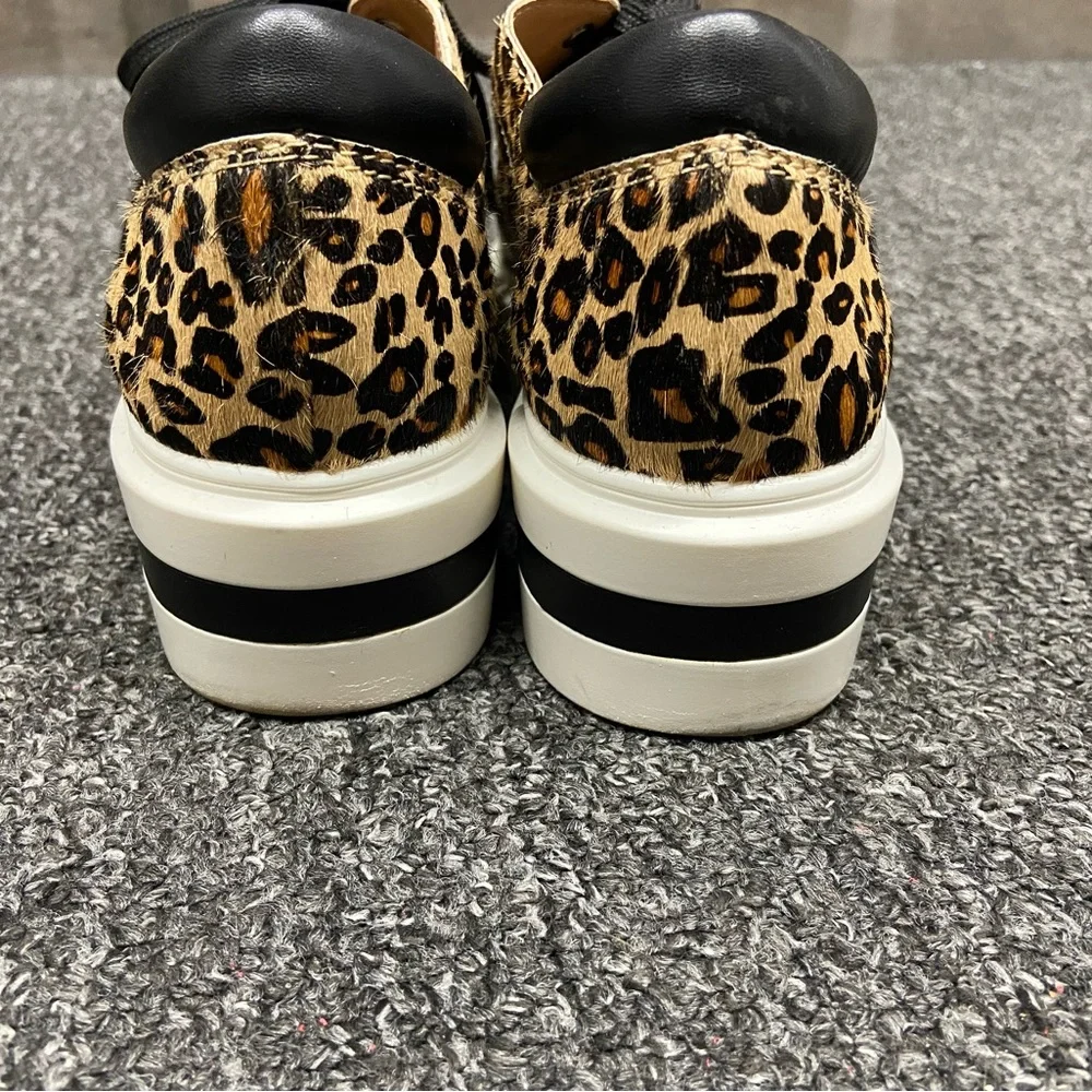 Paolo Leopard-Print Platform Sneakers in Black and Tan - Picture 3 of 7